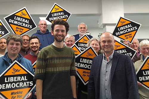 Will Aczel and Steve Lodge launch Exeter Lib Dems local election campaign