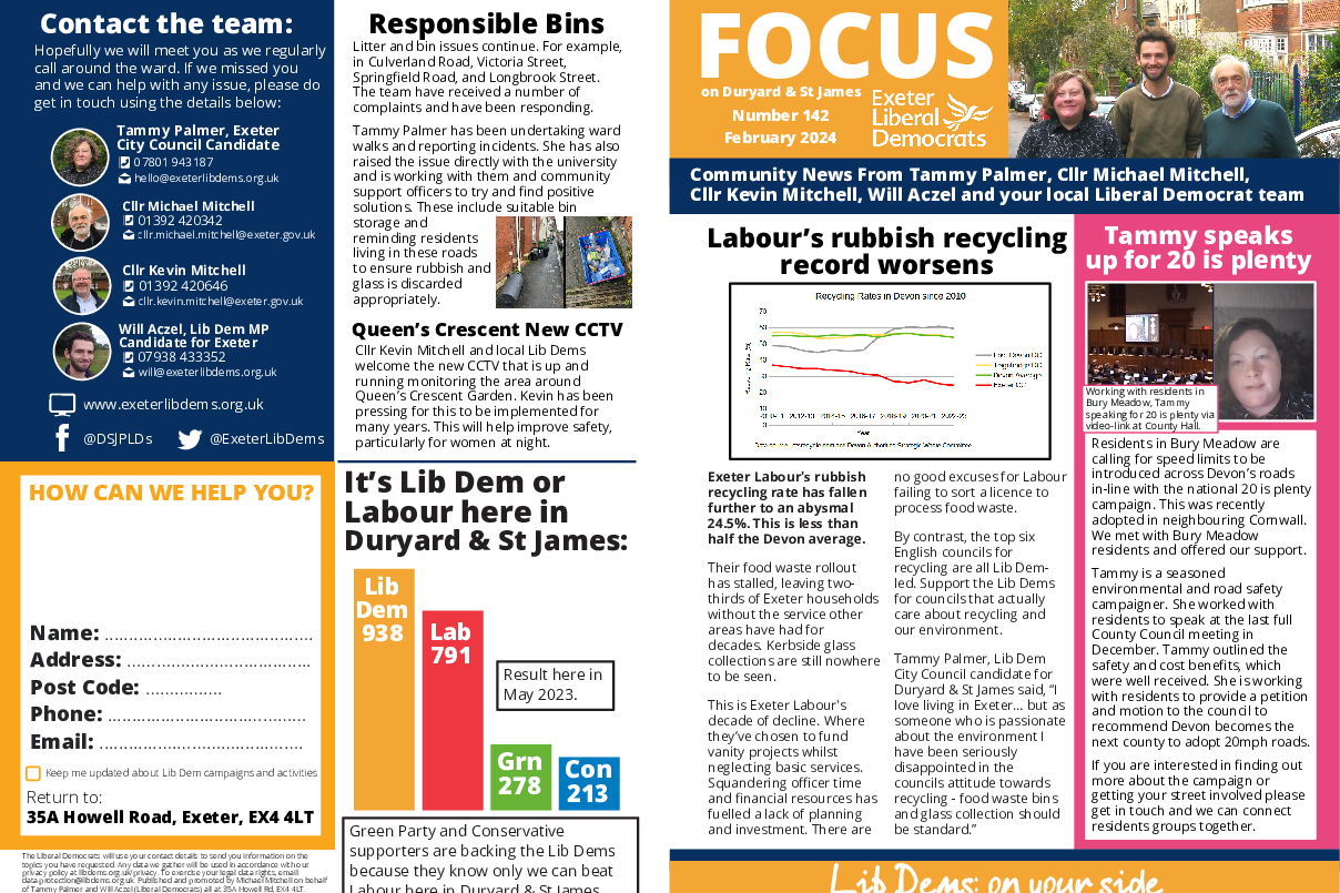 Duryard and St James Focus Number 142 - February 2024