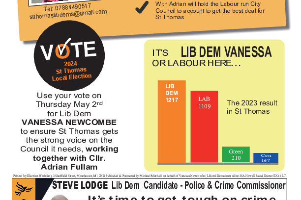 Vanessa's late April 2024 election leaflet