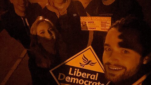 Five sleepy-eyed activists from the South West pre-dawn on polling day for the North Shropshire by-election