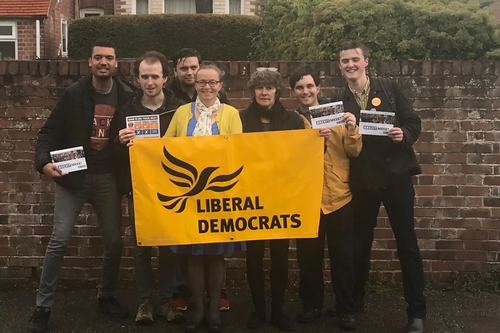 Liberal Democrats campaiging in Exeter