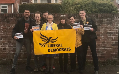 Liberal Democrats campaiging in Exeter