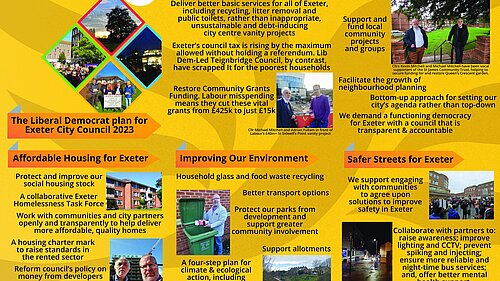 'A Better Tomorrow' - Exeter Lib Dems City Council Manifesto summary policies