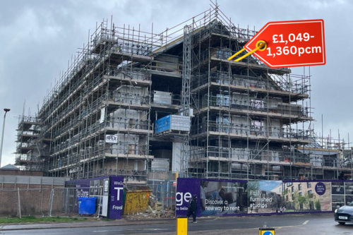 The Gorge co-living under construction with a red £1,049-1,360 pcm price tag attached